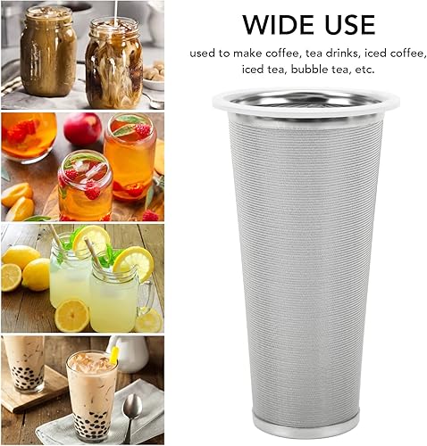 Miniatura 2 de Filtro de acero inoxidable 304, filtro de café frío con círculo de goma blanca, infusor de café para bebidas de frutas, filtro de acero inoxidable e