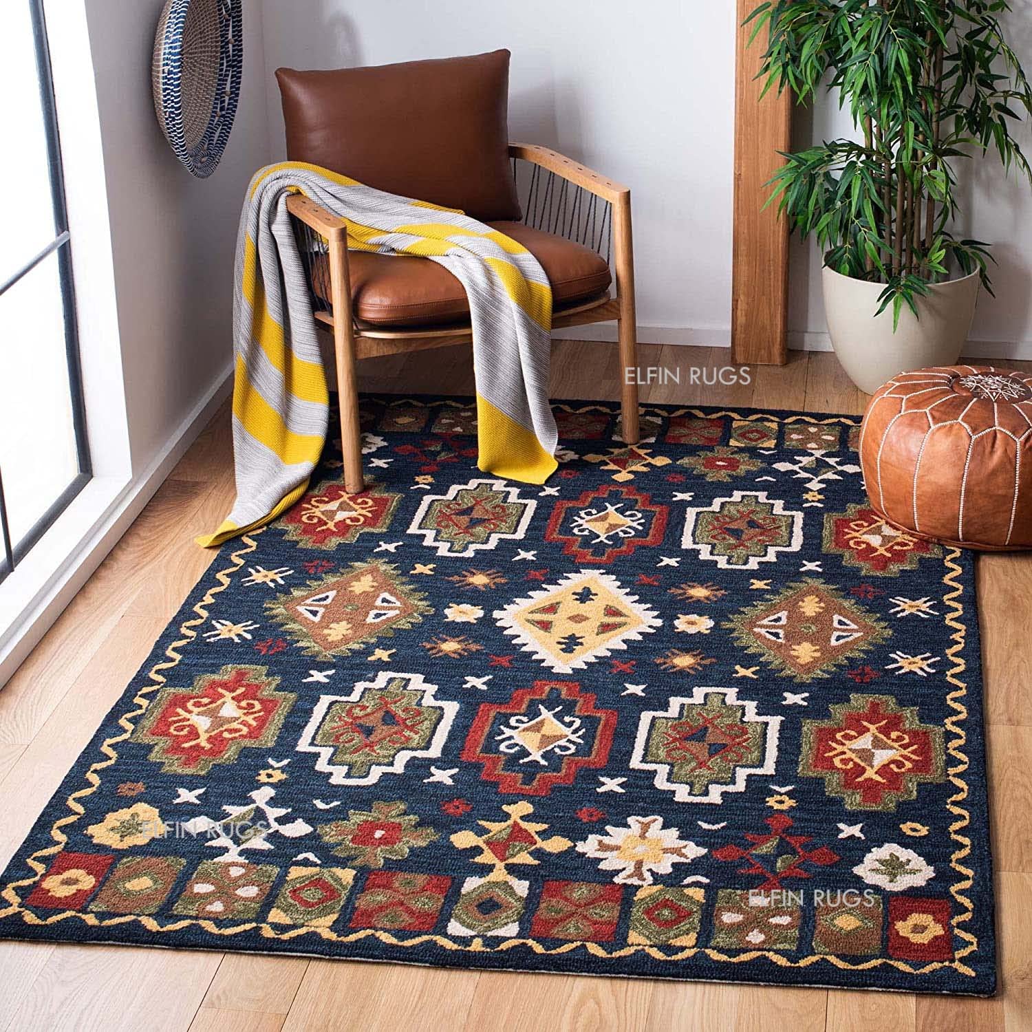 Hi-Fi Carpets Embossed Handmade Contemporary Modern American Export Quality Tuffted Pure Woollen Thick Geometrical Carpet for Living Room Bedroom Size 6X6 feet Square (180X180 (B0CJP8RDHL) Amazon Price History, Amazon Price Tracker