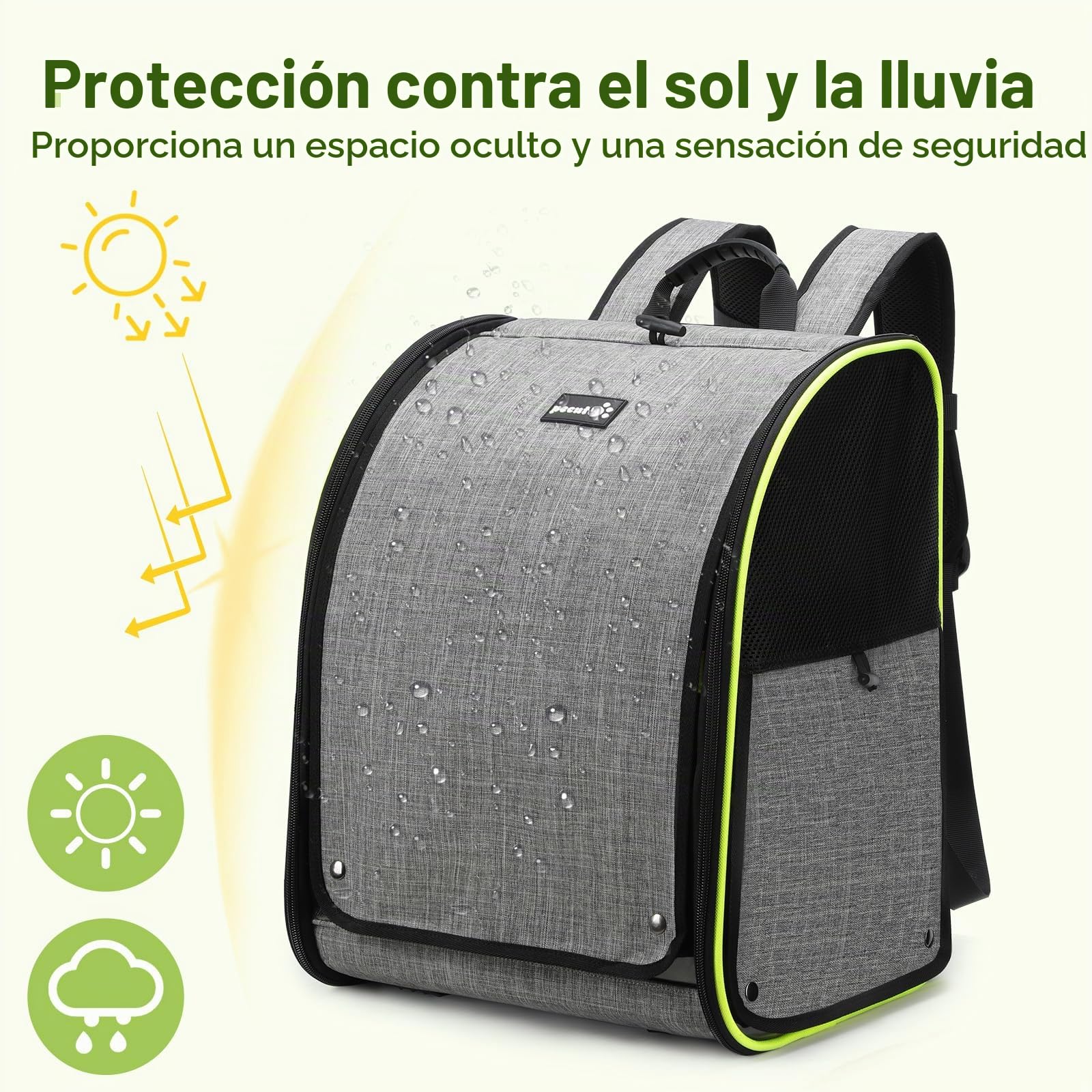 Pecute Transportin pájaros Plegable Bolsa transportadora para pájaros Mochilas para Loro para Viajar en Tren/automóvil/Restaurante/avión, Gris