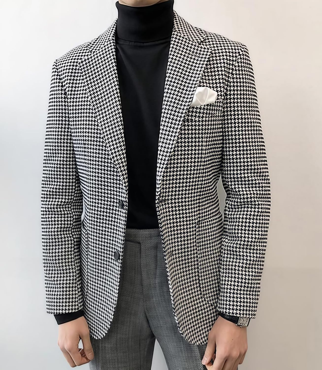 VENNYNG Boys Houndstooth Tweed Blazer Formal Jacket for Wedding School Suit Coat Size 2-12 Years