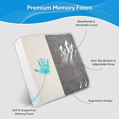 Miniatura 3 de Justsafe Cojines extra grandes para silla de oficina, cojín de espuma viscoelástica de 4 pulgadas de grosor para aliviar el dolor de coxis,