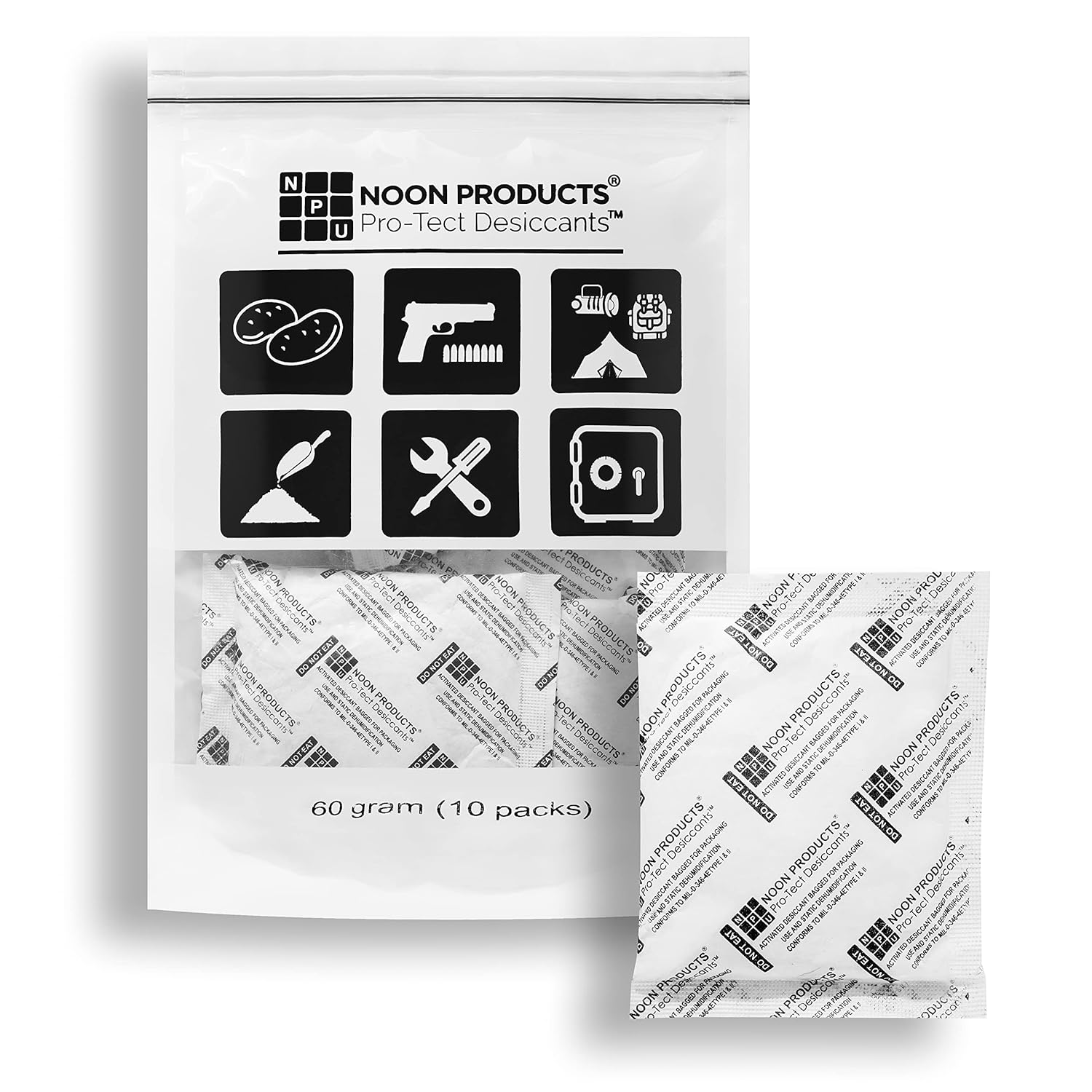 60 Gram Silica Gel Desiccant Packets (10 Pack) for