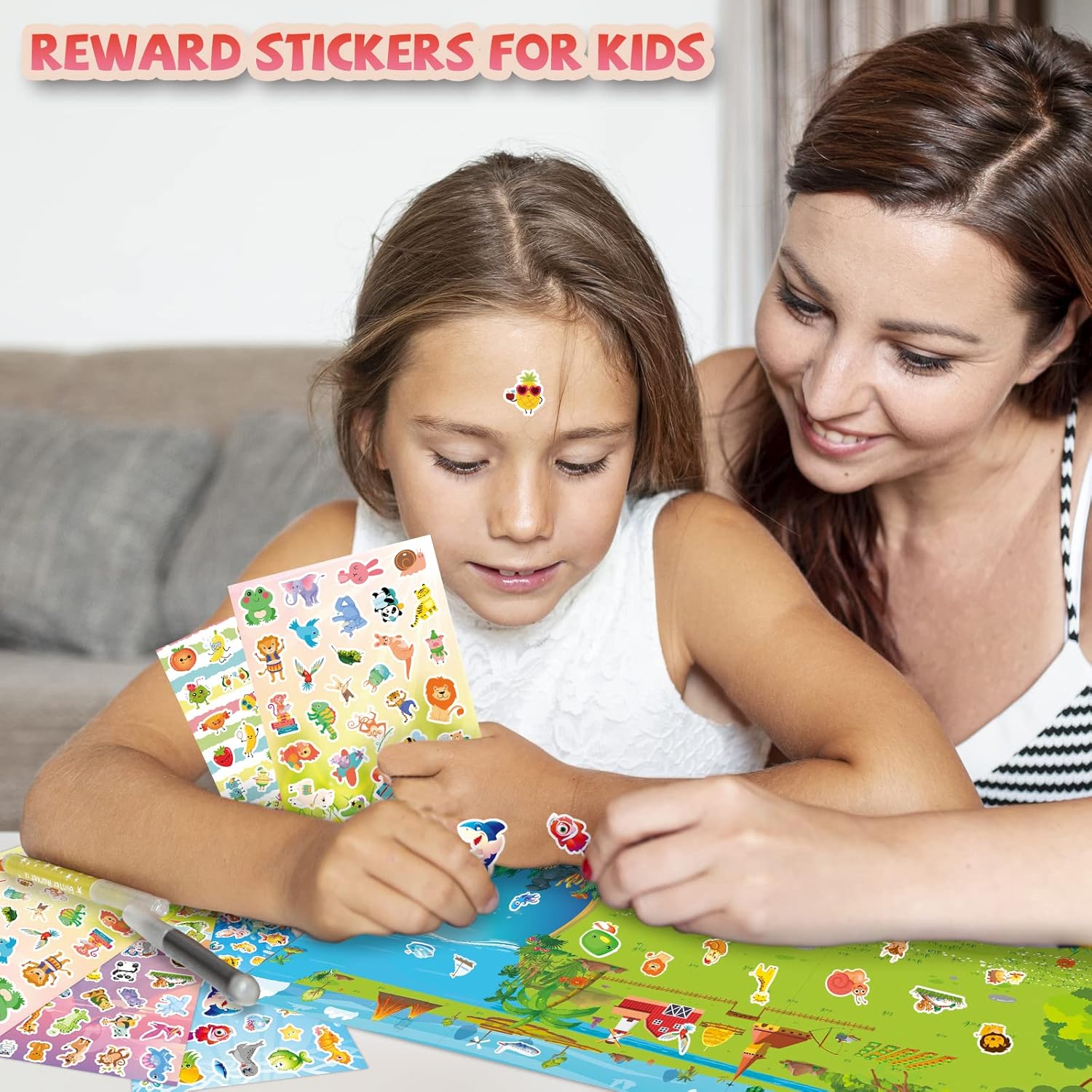 3000+PCS Kids Stickers for Water Bottles, 18 Themes with Cars Food Trucks Plant, Animal Stickers for Toddlers Students Teachers Adults Parent, Cute Stickers for Journaling Gift Laptop Phone