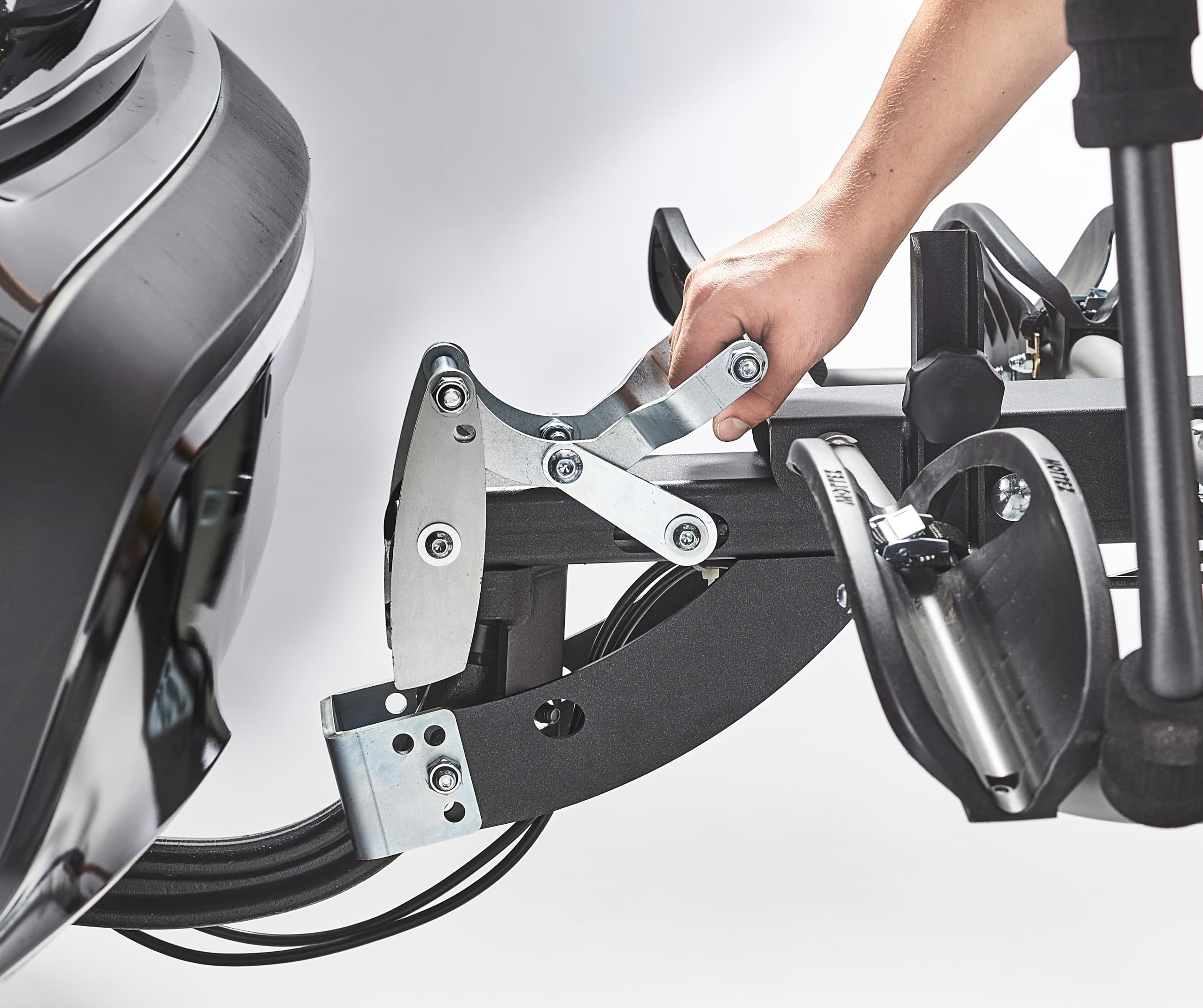 Portabici 2 biciclette su gancio di traino pieghevole Premium Mottez, acciaio