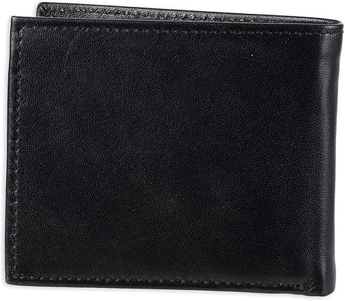 Miniatura 3 de Tommy Hilfiger Cartera plegable delgada de piel auténtica para hombre con bolsillo para monedas Negro