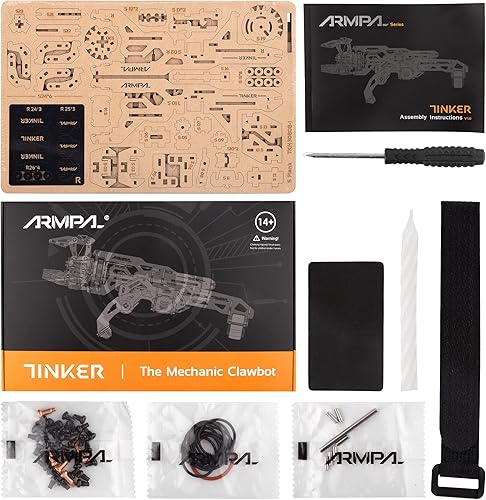 Miniatura 7 de COWVTUJ ARMPAL - Kit de modelo de garra mecánica 3D de madera ClawBot para adultos y adolescentes, kit de construcción de brazo de robot para