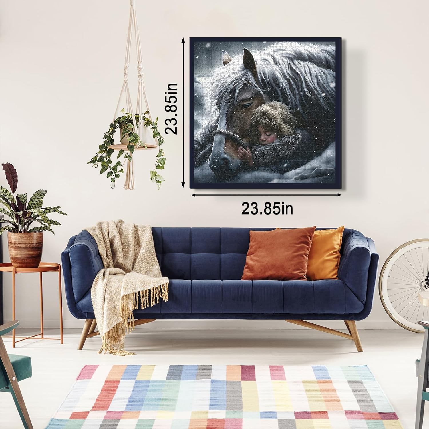 Horse Puzzles 1000 Pieces for Adults, Nature Winter Animal Jigsaw Puzzles, Difficult Snowy Girl Puzzle as Home Wall Art