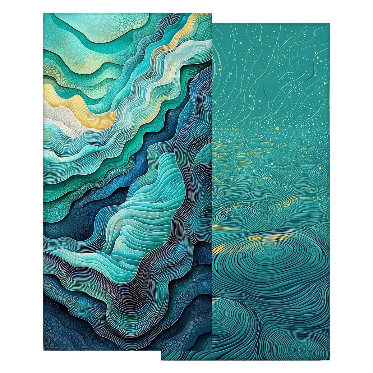 Serviette de Plage Microfibre, Lot de 2 Serviette de Bain Grande Taille 100x220 cm, Séchage Rapide Drap de Bain Abstrait, Anti Sable Serviettes de Plage, Serviettes Microfibre Sport pour Travel -4160