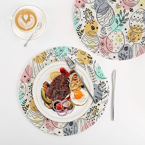 Miniatura 4 de 3 Pcs Trivet Mat for Hot Pots and Pans 15in Cotton Thread Weave Absorb Water Potholders for Crock Pot Camper Must Haves Happy Easter Ornamental Eggs