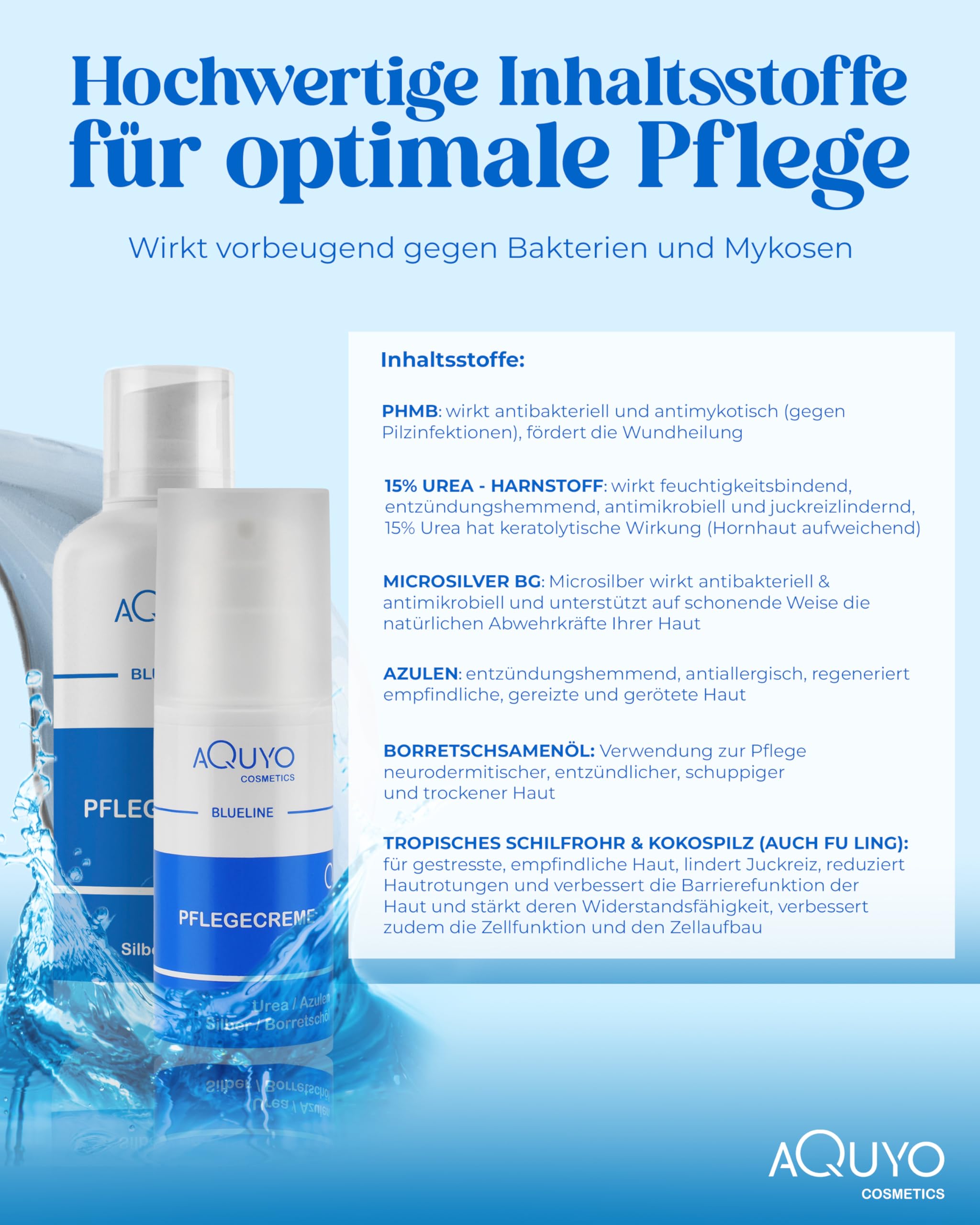 Blueline Creme bei Ekzem, Neurodermitis & Hautausschlag | Körpercreme für trockene, unreine Haut | Pflegecreme bei Juckreiz und Hautirritationen (500ml Spender) | ohne Parabene & Parfüm