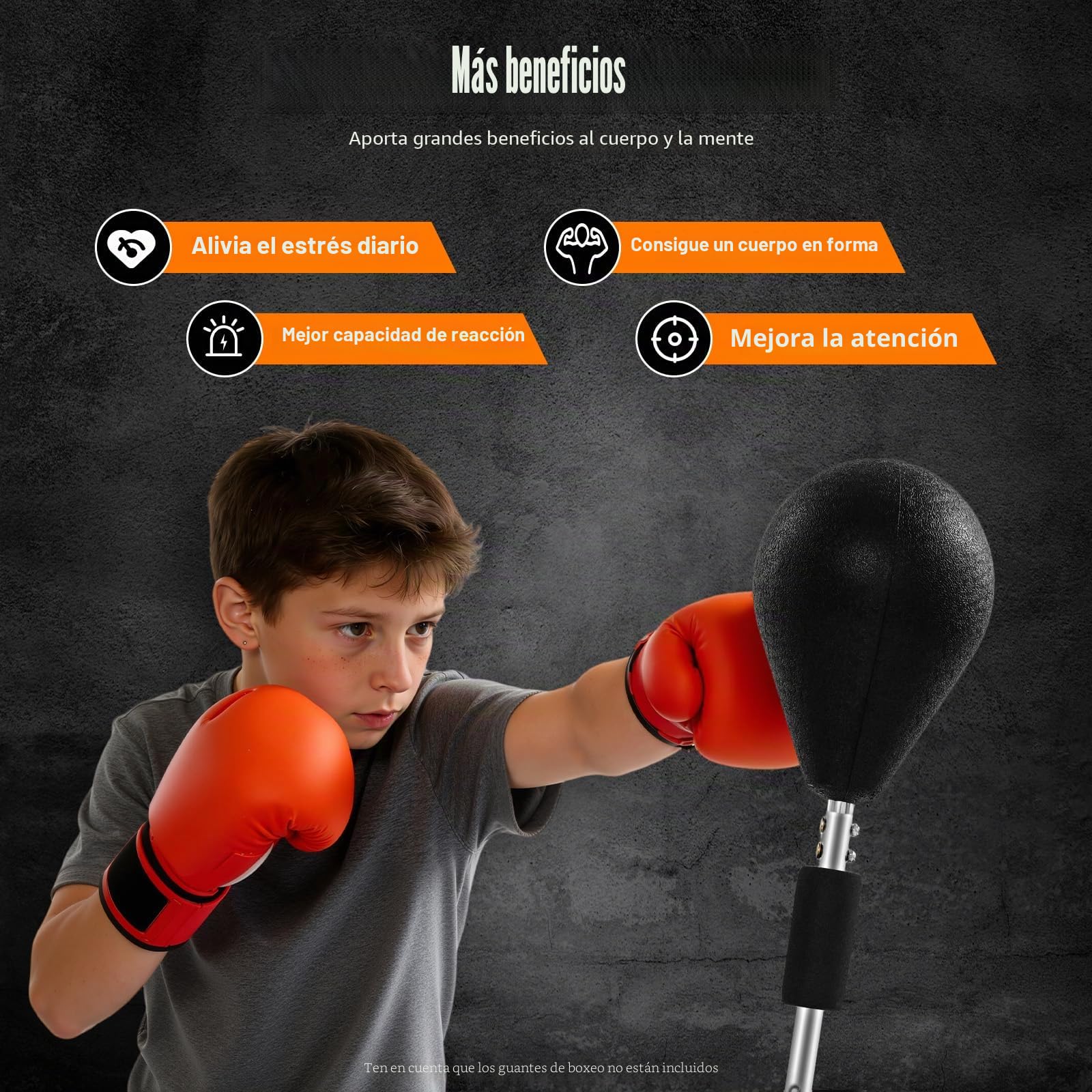 Punching Ball de altura ajustable 120-160 cm, pera de boxeo de pie con resorte de rebote de 90°, pelota de boxeo para niños, adolescentes y adultos, entrenamiento en casa, gimnasio y