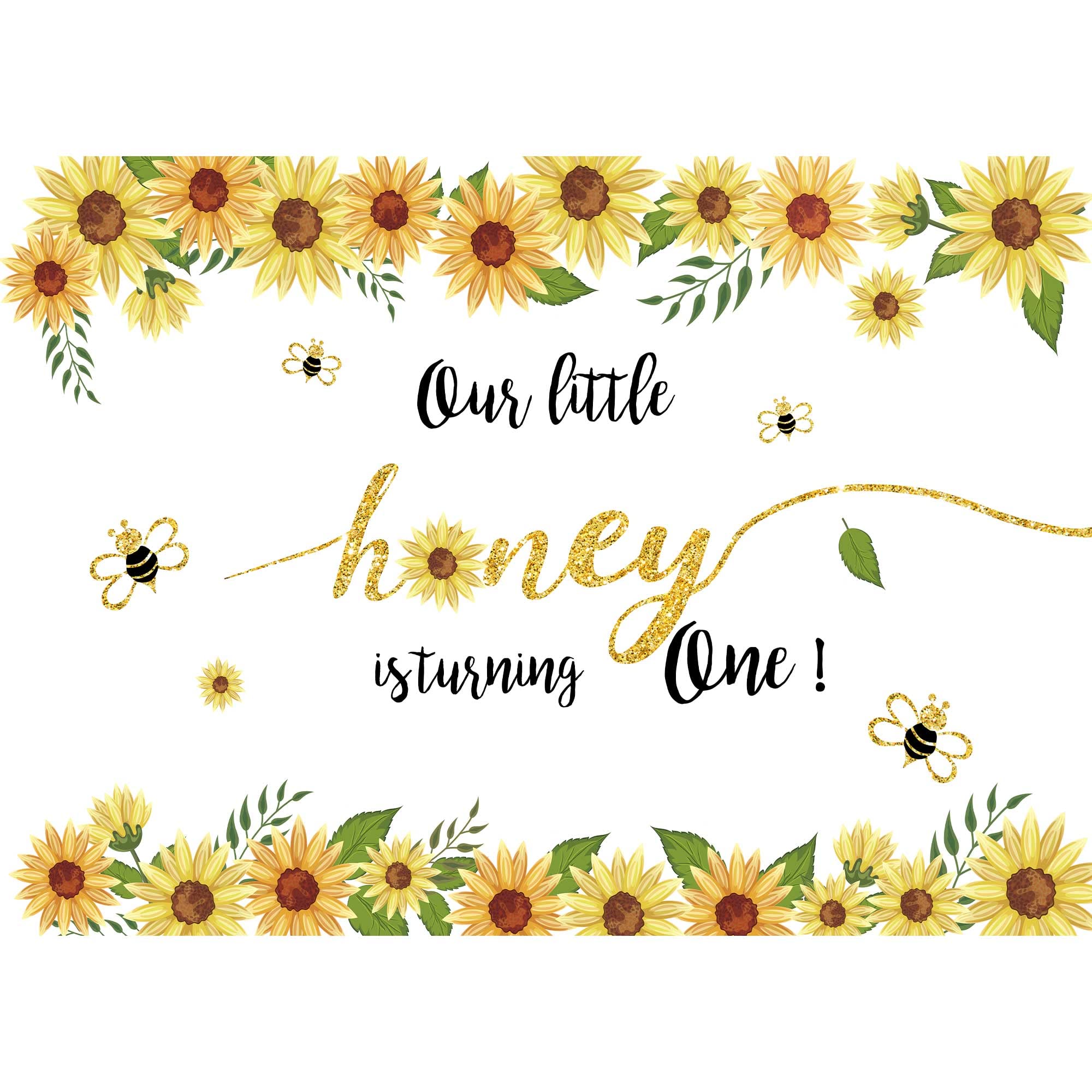 Spring Easter Bee Birthday Backdrop Honey Bee Girl First Birthday Photo Backdrops 7x5ft Sunflower Background for 1st Birthday Party Studio Props