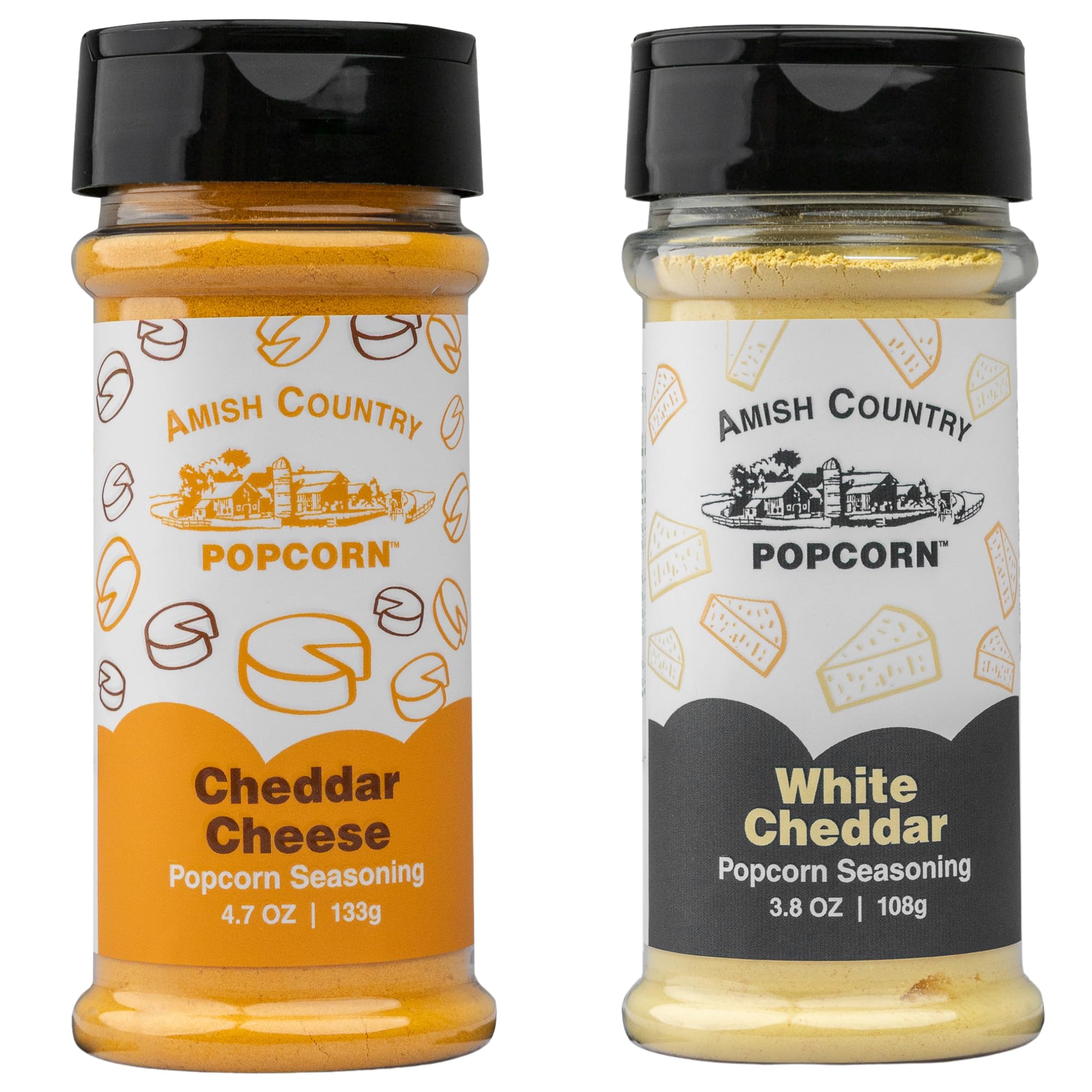 Seasoning Variety Pack | Cheddar Cheese - 4.7 oz and White Cheddar Cheese - 3.8 oz Popcorn Seasoning | Old Fashioned, Non-GMO and Gluten Free