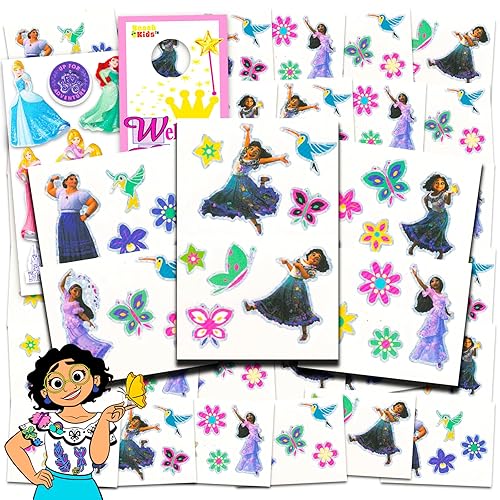 Encanto - Juego de tatuajes temporales Paquete de recuerdos de fiesta de Encanto 96 tatuajes temporales para bolsas de golosinas y más calcomanías