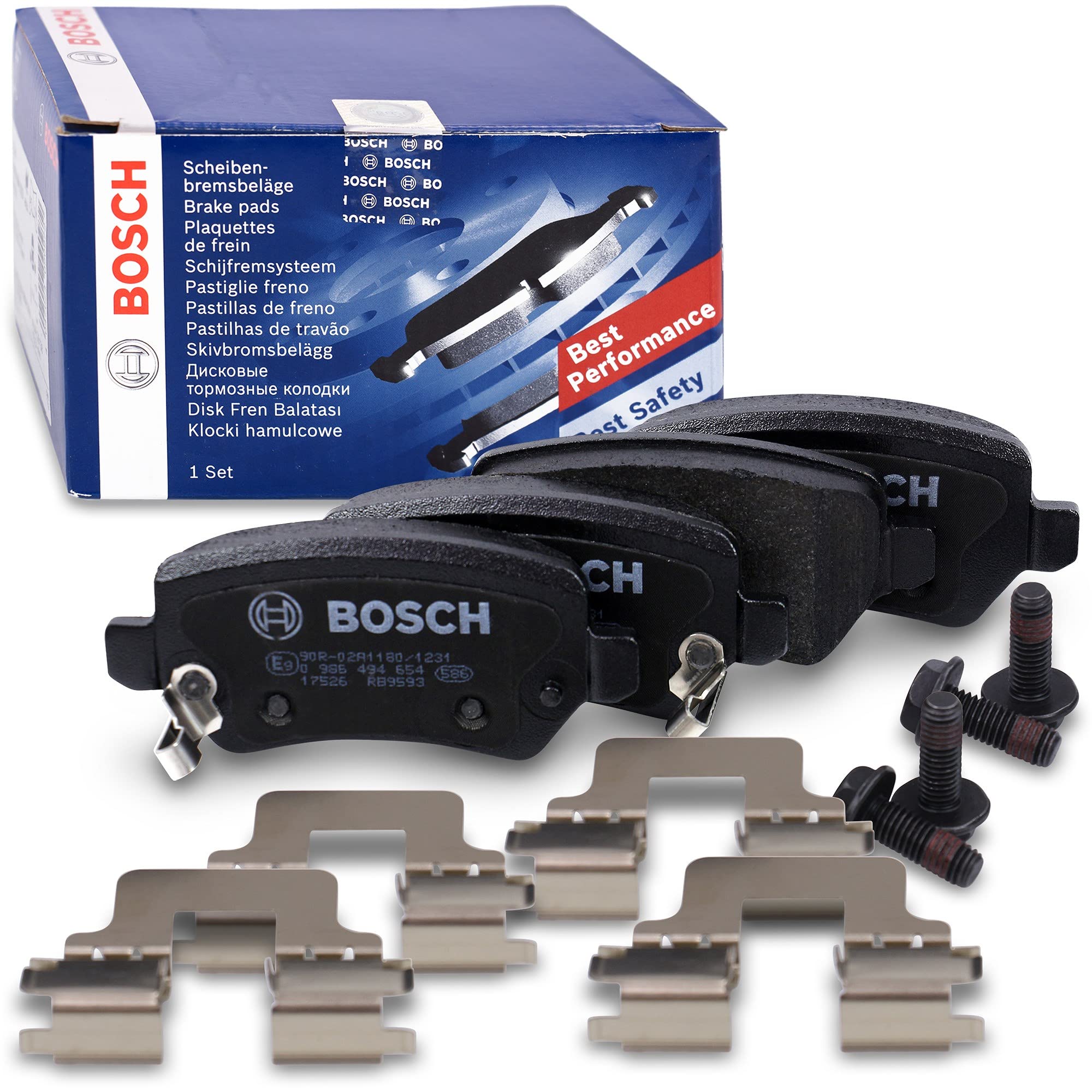 Bosch Bremsenset Hinterachse inkl. Bremsscheiben Hinten Ø 264 mm Voll und Bremsbeläge Hinten, Passend für OPEL ASTRA G, ASTRA H, COMBO, MERIVA A, MERIVA B, ZAFIRA B, ZAFIRA A