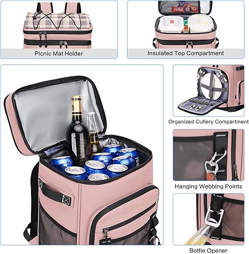 Miniatura 38 de Mochila enfriadora grande con aislamiento impermeable para hombres y mujeres, a prueba de fugas, para campamento, playa, pesca, picnic, viajes, al