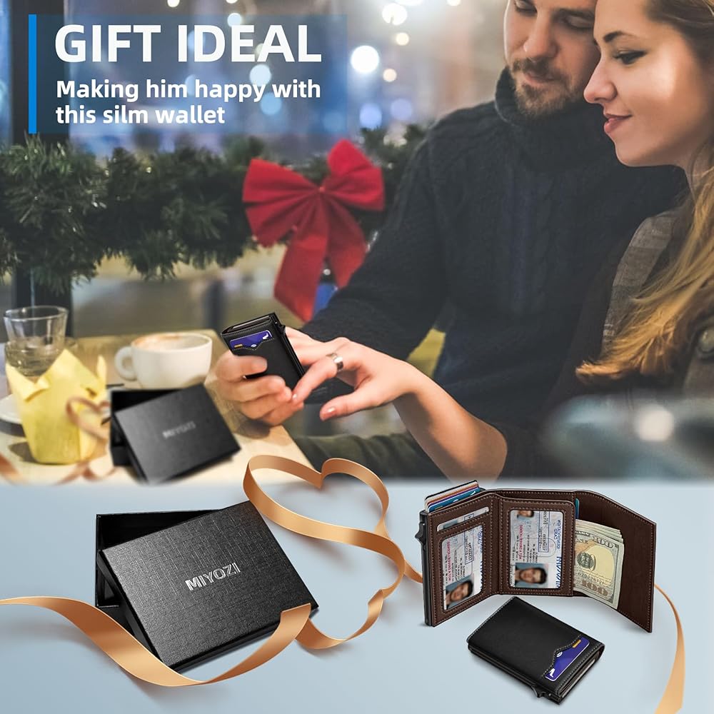 Amazon.com: miyozi Wallet for Men,with Cash Pocket 2 ID Window 9