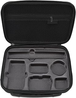 Hard Travel Electronic Organizer Case Hard Case for DJI OSMO Action3 Portable PU Two Way Zipper Action Camera Protective Storage Bag with Shoulder Strap for Travel Outdoor Shooting