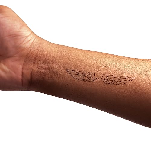 Miniatura 3 de Aquí y ahora afirmaciones ponibles - 26 tatuajes temporales, diseños artísticos de tatuajes falsos, letras pequeñas, ilustraciones florales,