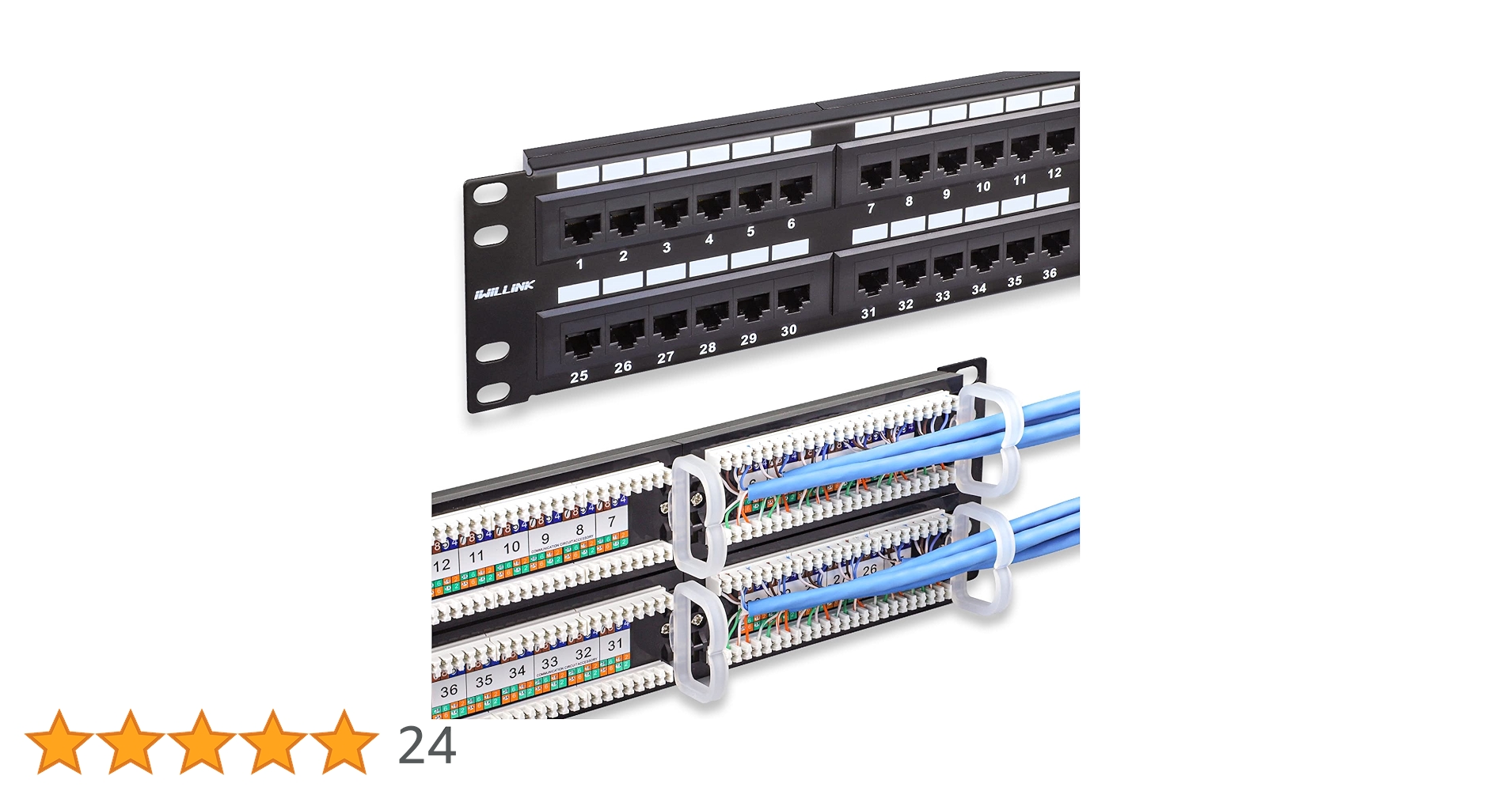 Amazon | iwillink 48ポートCat6パッチパネル、10Gbps RJ45キー