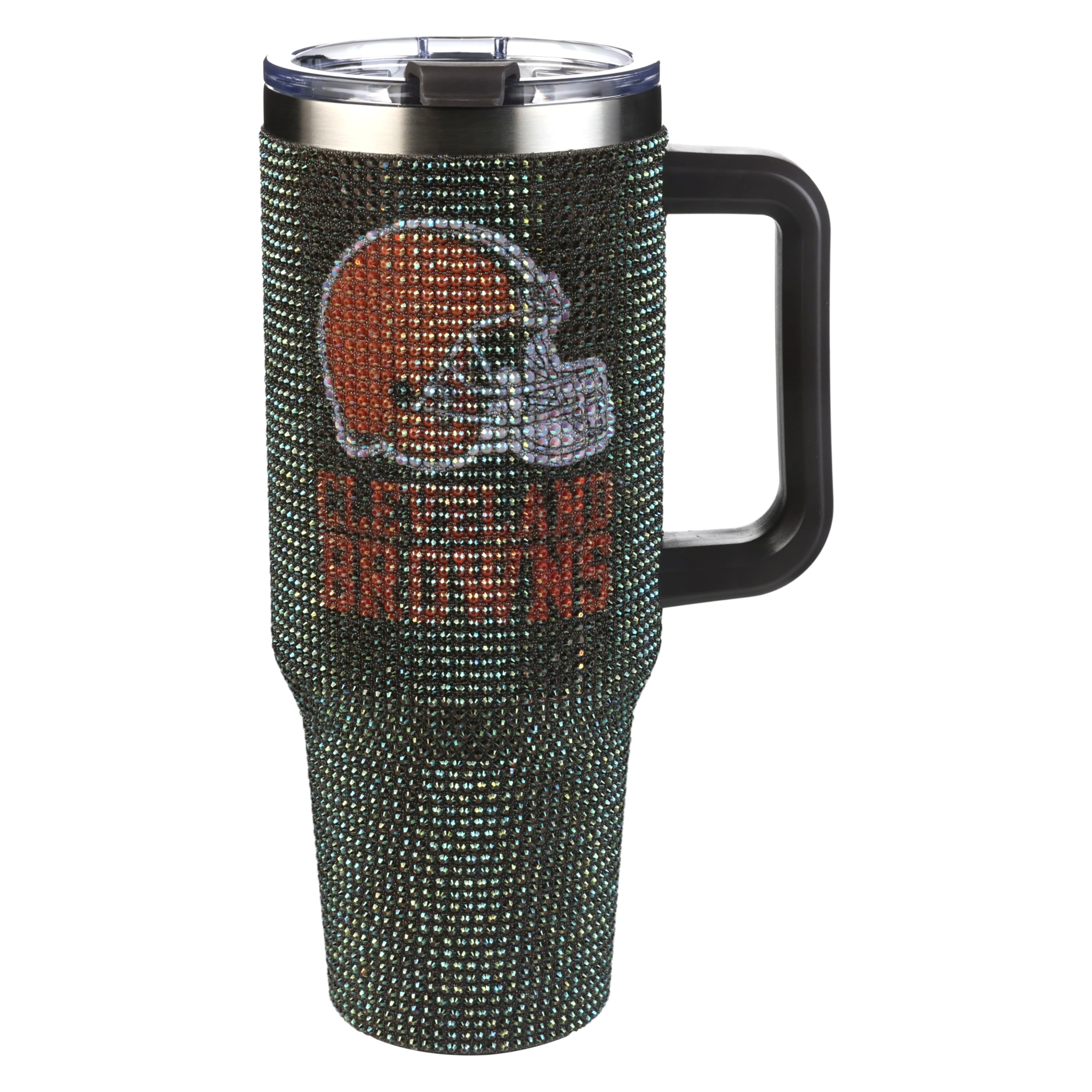 The Memory Company Officially Licensed 40oz TC Bling Game Day Tumbler with Vintage Logo, Cleveland Browns