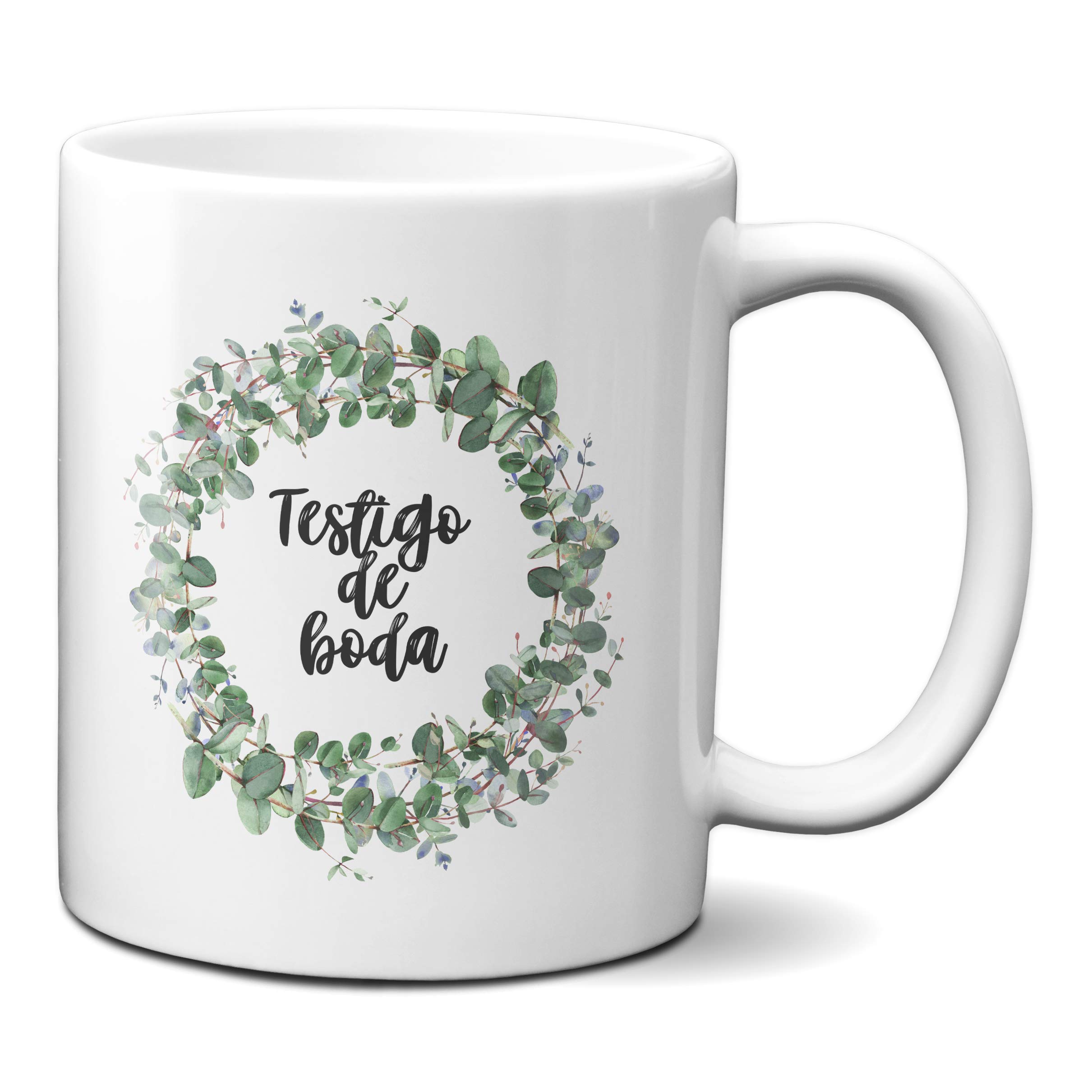 Planetacase - Taza de Cerámica 330 mL - Diseño Original para Regalar - Apta para Microondas y Lavavajillas - Ideal para Testigos de Boda - Altura 9,5 cm, Testigo, 1 Unidad, Cerámica
