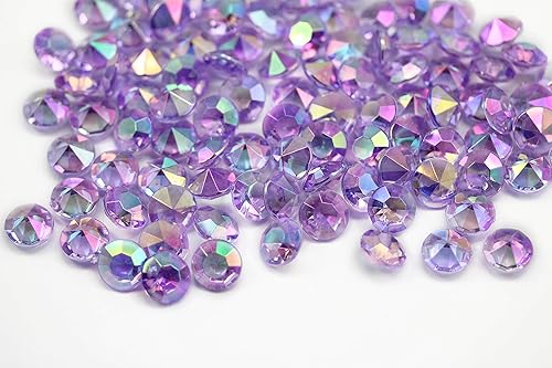 Vista 23 de Allstarco 200 unidades de 0.472 pulgadas (0.472 in) color rosa AB quilates acrílico diamante confeti AB revestimiento para mesa dispersión Rosa Ab
