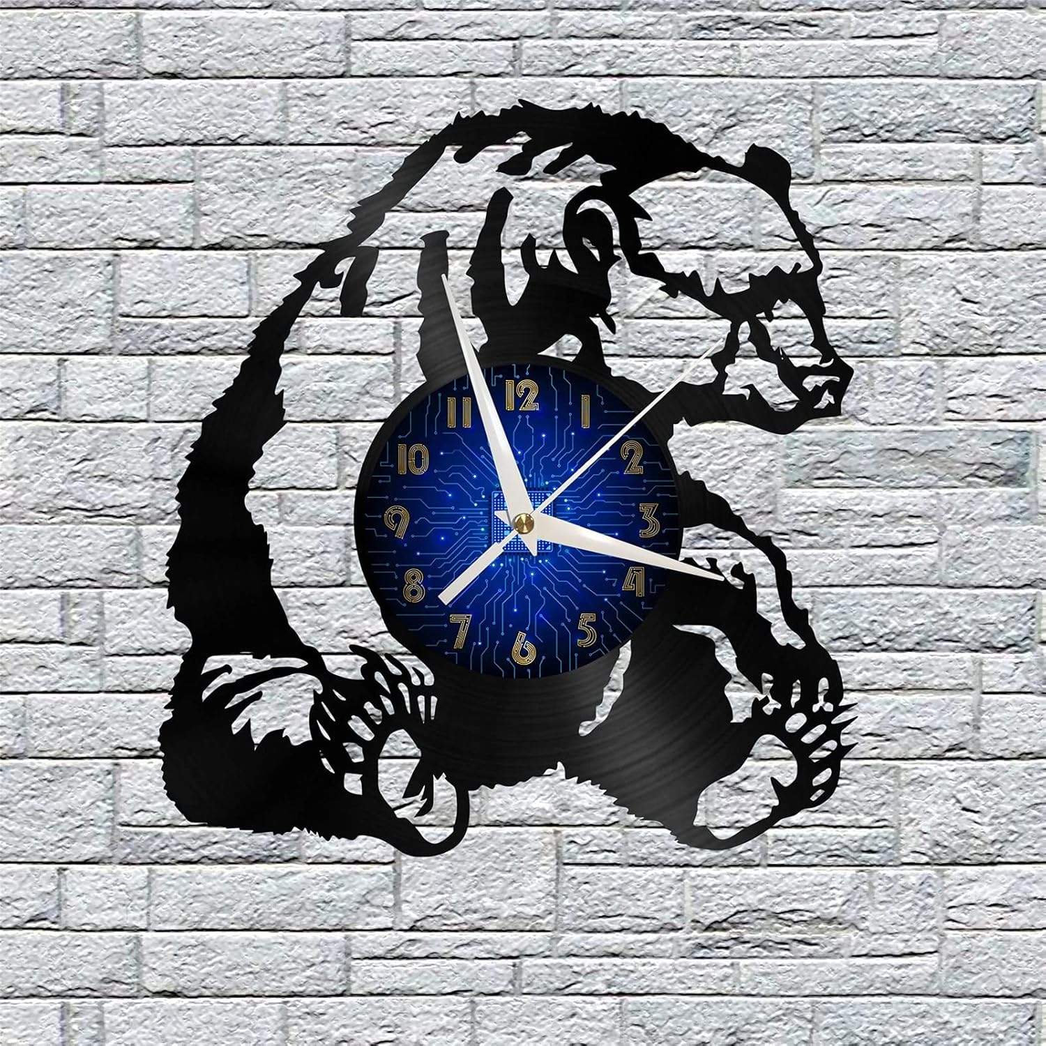 Bear 3 Decoration Large Vinyl Wall Clock for Holiday,12 Inches Morden Art Wall Decor for Living Room.Best Gifts for Men/Women/Children(B-Without L)