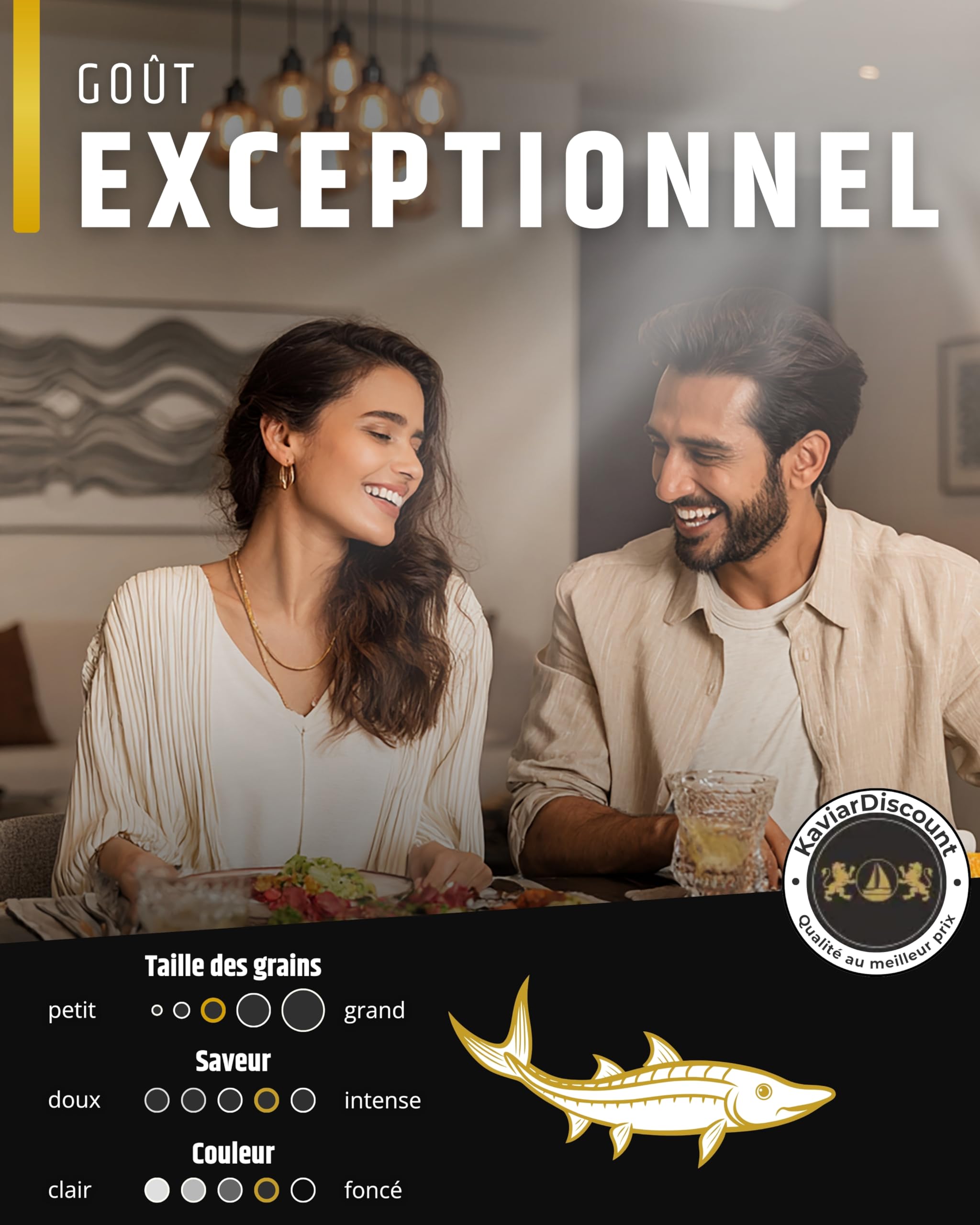 Sepehr Dad Osietra Caviar Select | Cuillère en nacre gratuite | Elevage UE | 50g