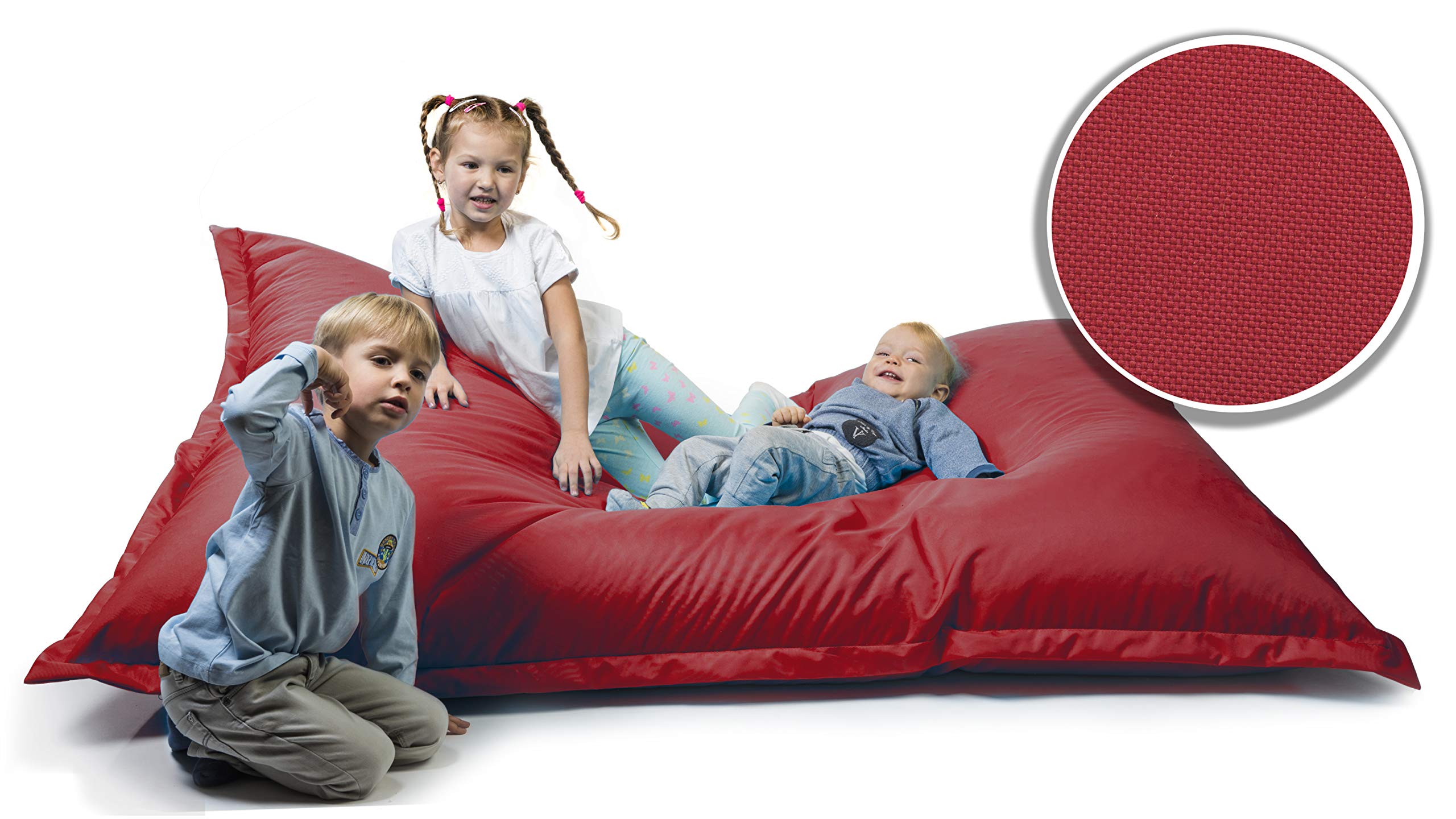 sunnypillow Pouf Poire rectangulaire 180 x 145cm avec Billes de polystyrène intérieure extérieur Fauteuil poir avec Rembourrage Perles EPS Housse Amovible