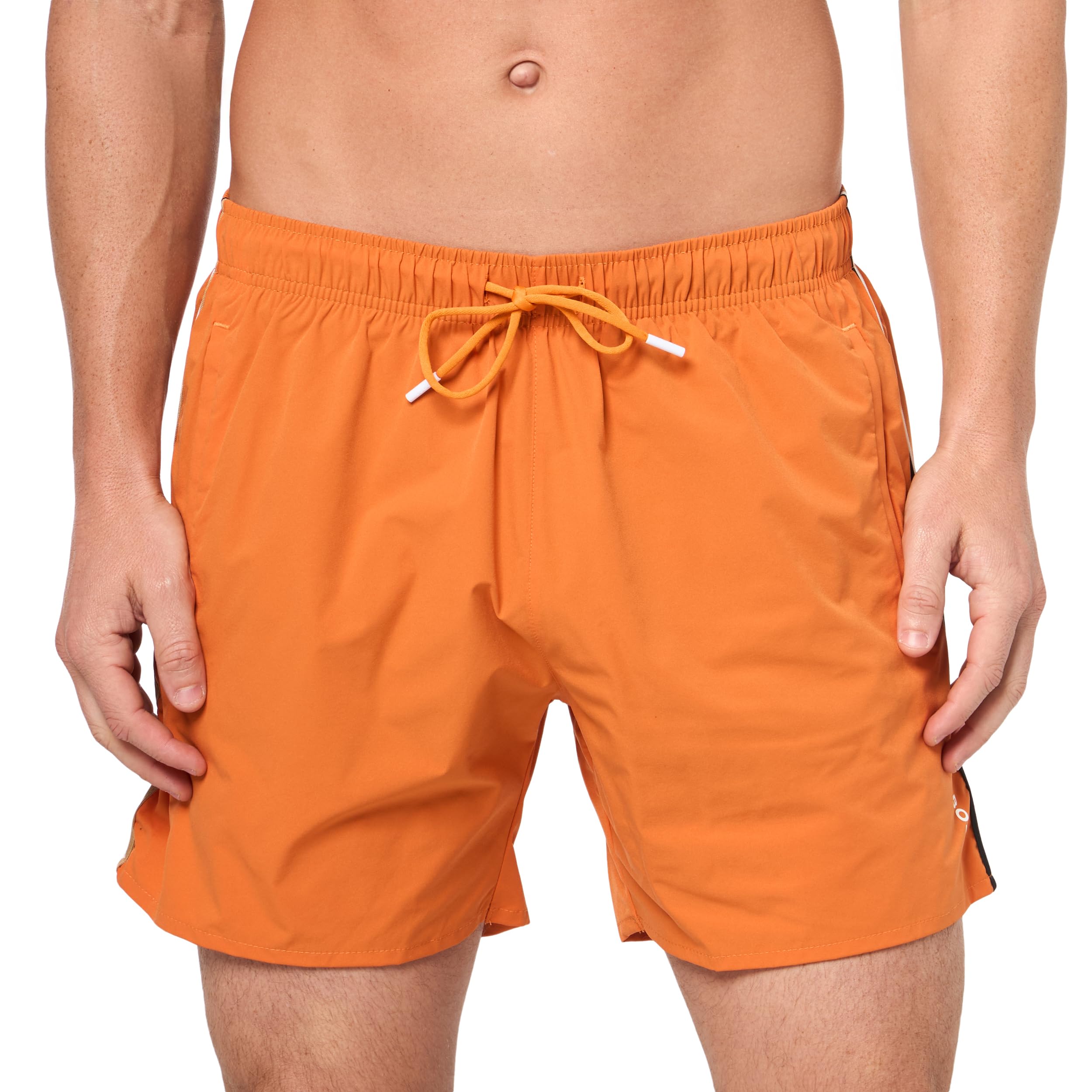 BOSS Men's Standard Swim Trunks with Iconic Side Stripe Papaya Orange XL