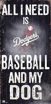 MLB Los Angeles Dodgers Unisex Los Angeles Dodgers Baseball and My Dog Sign, Team Color, 6 x 12