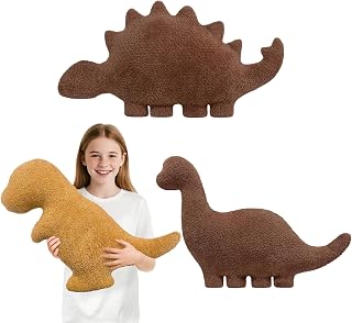 Dino Nuggets Chicken Pillow Plush, Dinosaur Chocolate Pillow Stuffed Animals Plush Toy for Funny Birthday Gifts for Boy and Girl, Dinosaur Gifts for Kids Teens and Adults (3 Pack, Large)