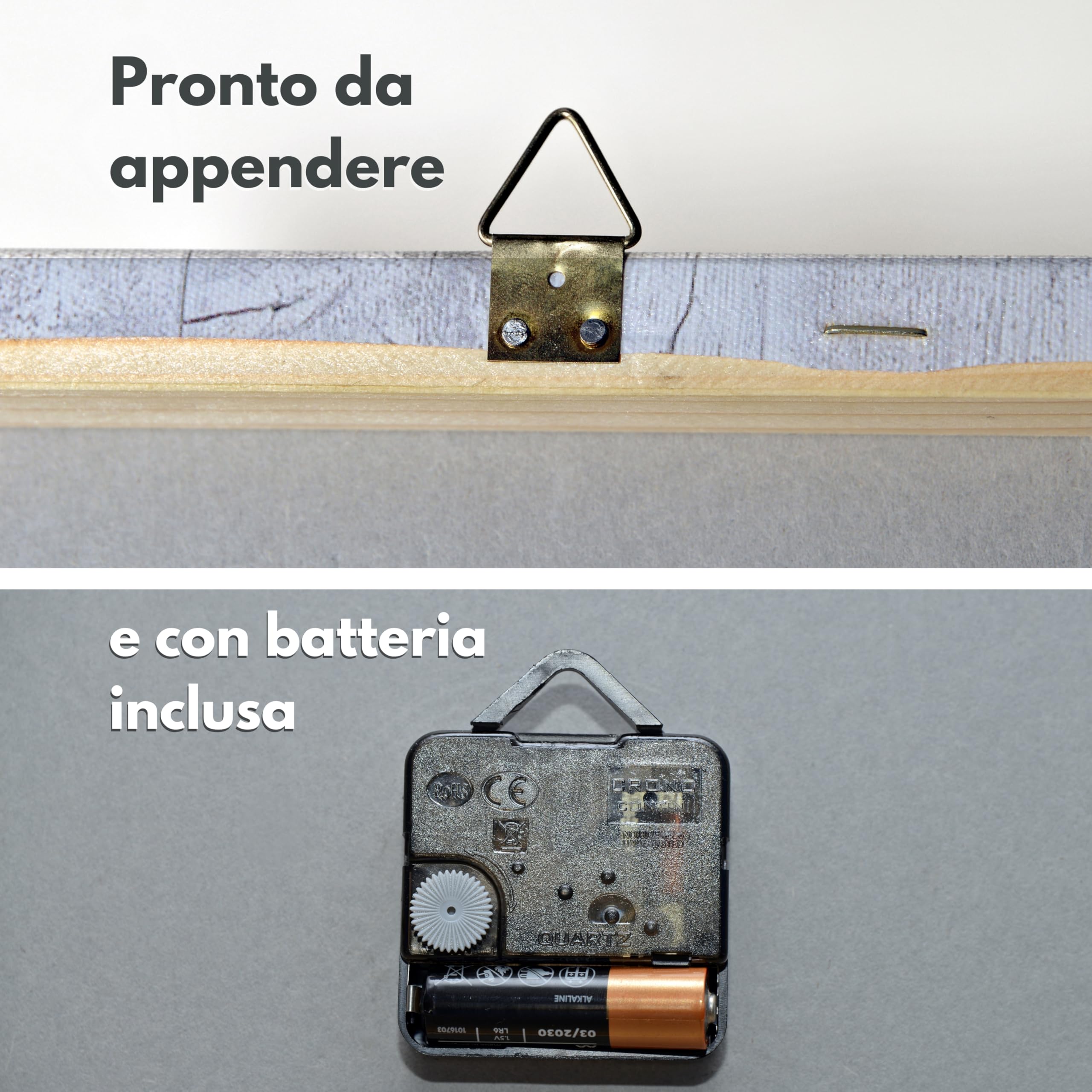dodda - Quadro Personalizzato con Foto, Testo e Orologio con stampa in HD - Stampa Foto su Tela Personalizzata - Photo Clock Legno Colorato