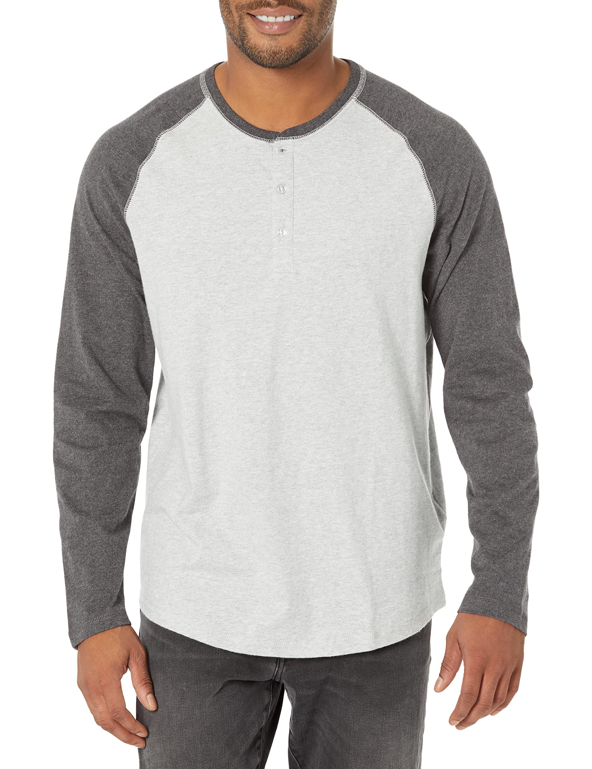 Amazon Essentials Long Sleeve Shirt for Men, Regular-Fit Henley, Available in Big & Tall