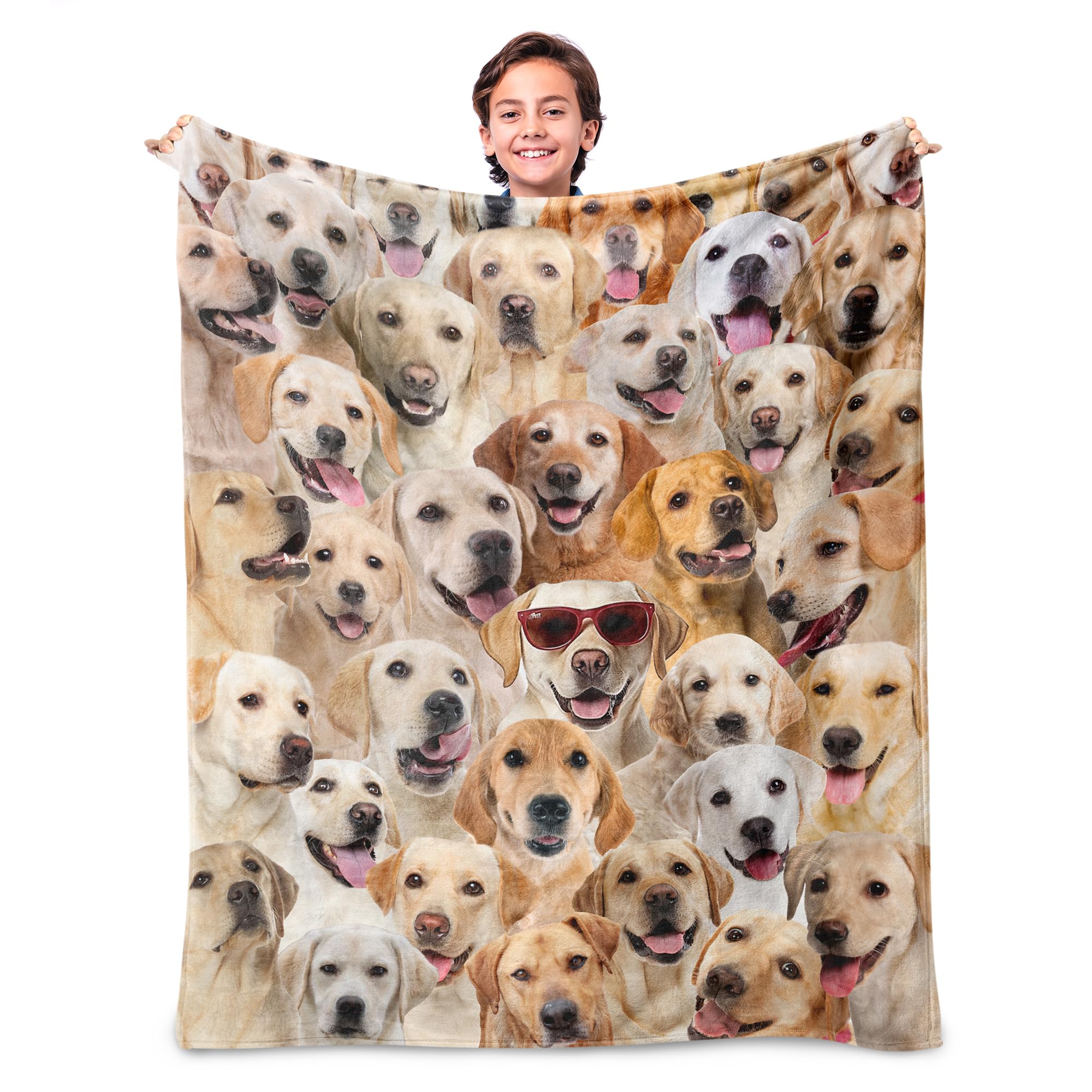 WIFILLET Labrador Dog Throw Blanket,Labrador Gifts for Dog Lovers,Flannel Blanket for Dog Mom Dad,Soft Blankets for Sofa Bed,Gifts for Kid Girls Boys