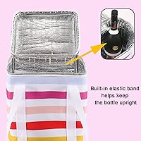 Vista 3 de Bolsa de vino para 4 botellas, aislada y a prueba de fugas, bolsa de vino para botella de vino, bolsa térmica aislada para viajes, picnic, playa