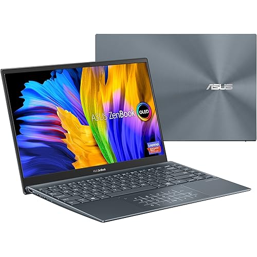 ASUS ZenBook 13 Ultra-Slim Laptop, 13.3” OLED FHD NanoEdge Bezel Display, Intel Core i5-1135G7, 8GB LPDDR4X RAM, 256GB SSD, NumberPad, Thunderbolt 4, Wi-Fi 6, Windows 10 Home,Black, UX325EA-DS51