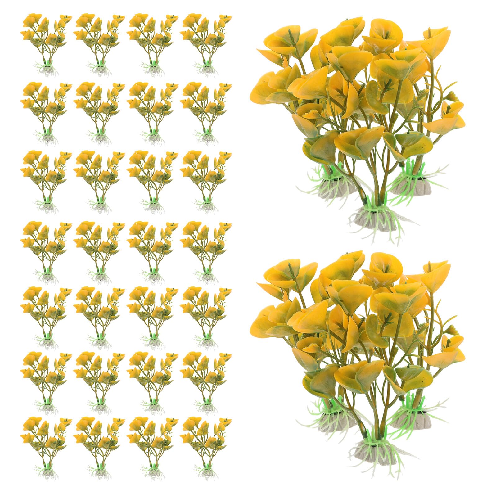 GALPADA 50 Plantas Artificiales para Acuario de Plástico Decoración Realista para Peceras de Agua Dulce Plantas Acuáticas Simuladas Resistentes para Accesorios de Peceras Set 50 Piezas