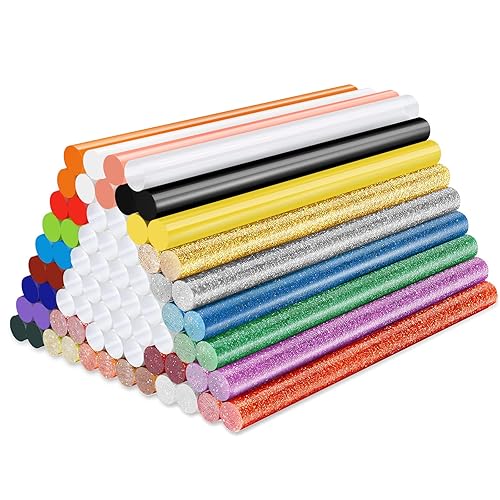 ENPOINT Palitos de pegamento caliente de color, 72 barras de pegamento termofusible con purpurina, tamaño mini, 0.276 x 3.937 in, barras adhesivas