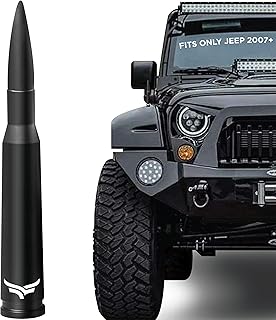 EcoAuto Bullet Antenna for Jeep Wrangler JK & JL (2007-2023) & Jeep Gladiator – Jeep Wrangler Antenna with Anti Theft Design – Highly Durable Truck Antenna – Jeep Wrangler Accessories (Matte Black)