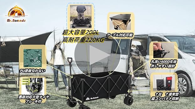 【MR. NOMADS】 キャリーワゴン 460L 耐荷重220kg Amazon | 【MR. NOMADS】460L ラグビー日本代表採用メーカー