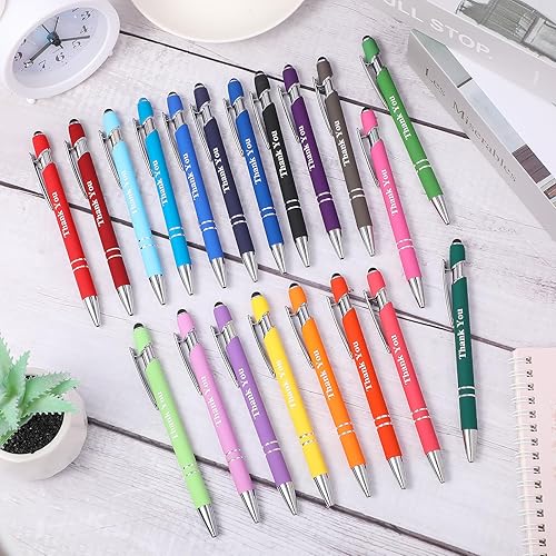 Miniatura 9 de Sherr 120 bolígrafos de agradecimiento para pantalla táctil, regalos de agradecimiento, bolígrafos 2 en 1, bolígrafos con punta de lápiz óptico para