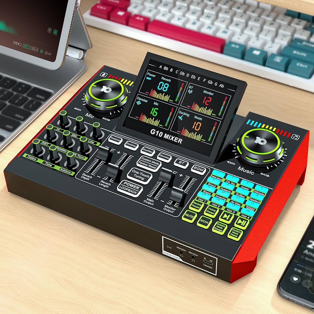 Audio Mixer, Sound Board for Pc/Phone Live Streaming Singing