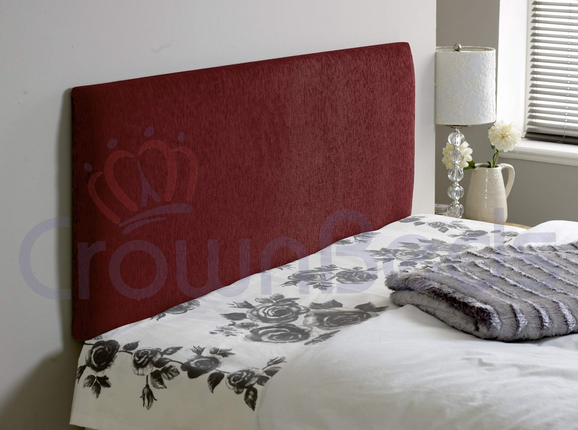New Plain Chenille Headboard In 2ft6,3ft,4ft,4ft6,5ft,6ft (Red, 5ft (kingsize))