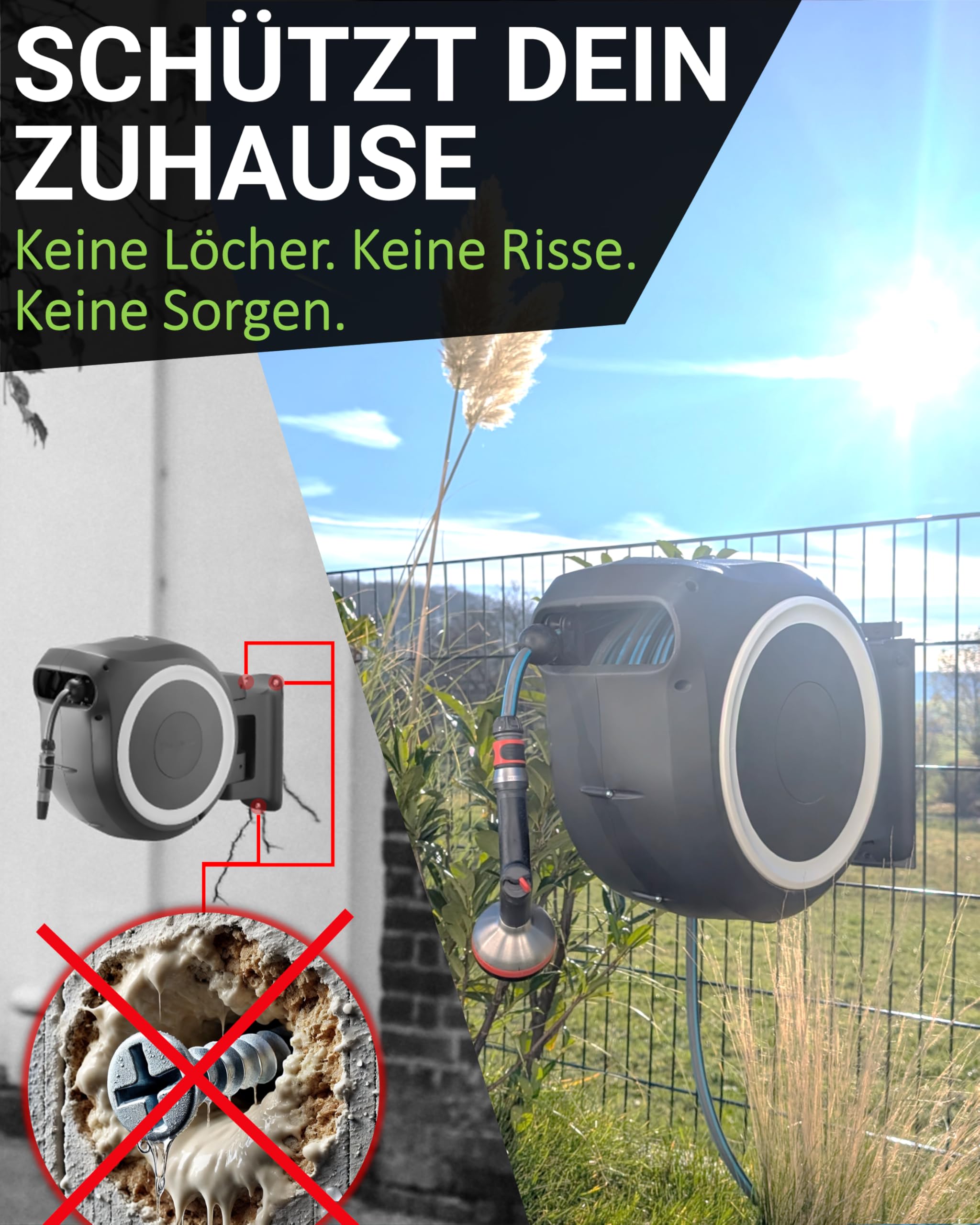 Schlauchbox Halterung für Doppelstabmattenzaun – universal Kompatibel mit Schlauchboxen & Schlauchtrommeln – Halter zur Zaunmontage, witterungsbeständig & pulverbeschichtet Anthrazit – SPLYZER®