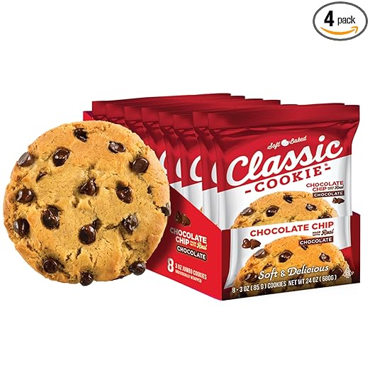 Classic Cookie, Soft Baked Cookie, Chocolate Chip 3oz, 32 Count Pack