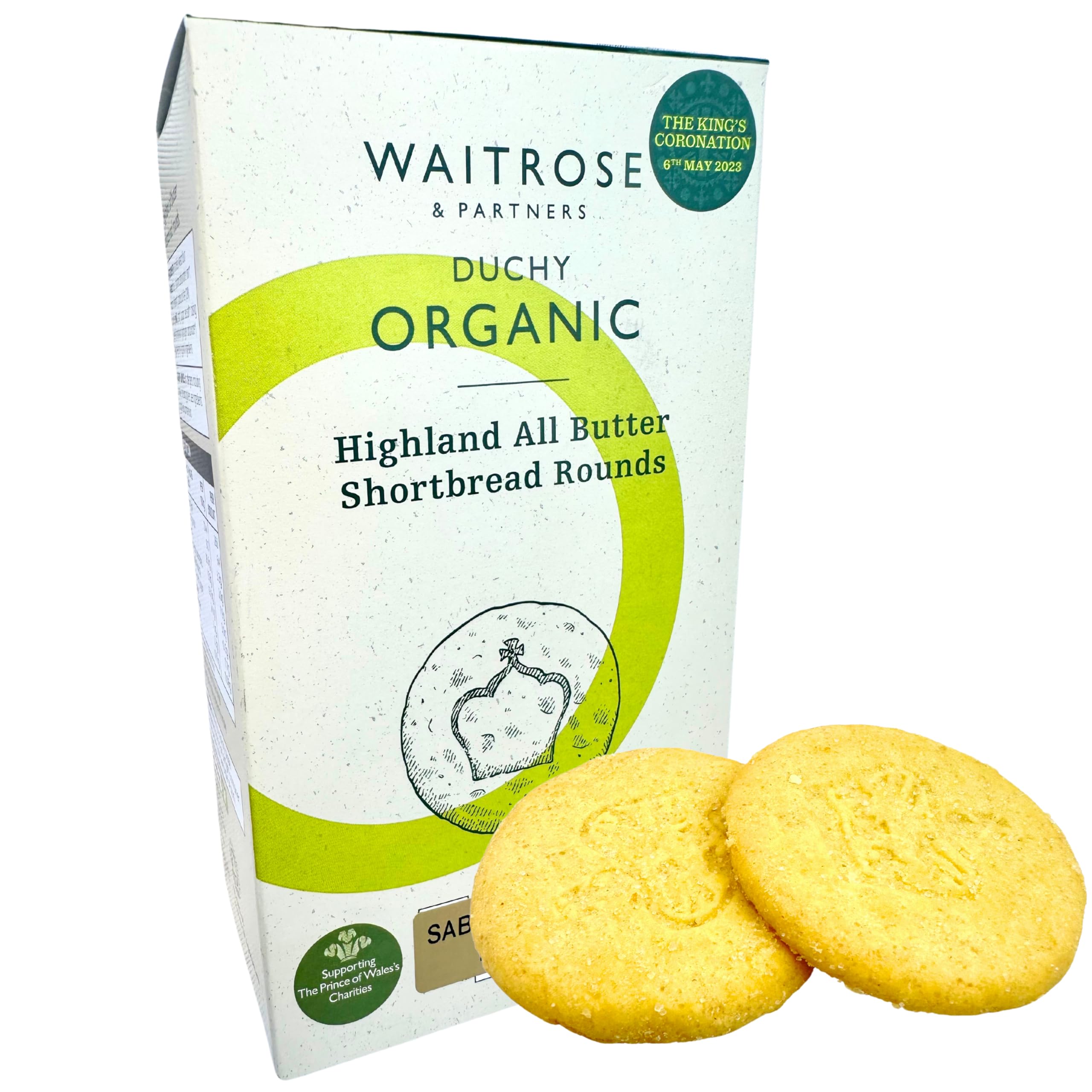 Waitrose & Partners Duchy Organic Original Biscuits 5.29 oz. (150g) Organic Highland Butter Shortbread - Premium British Biscuits - Similar to Danish Cookies - Butter Cookies - English Shortbread