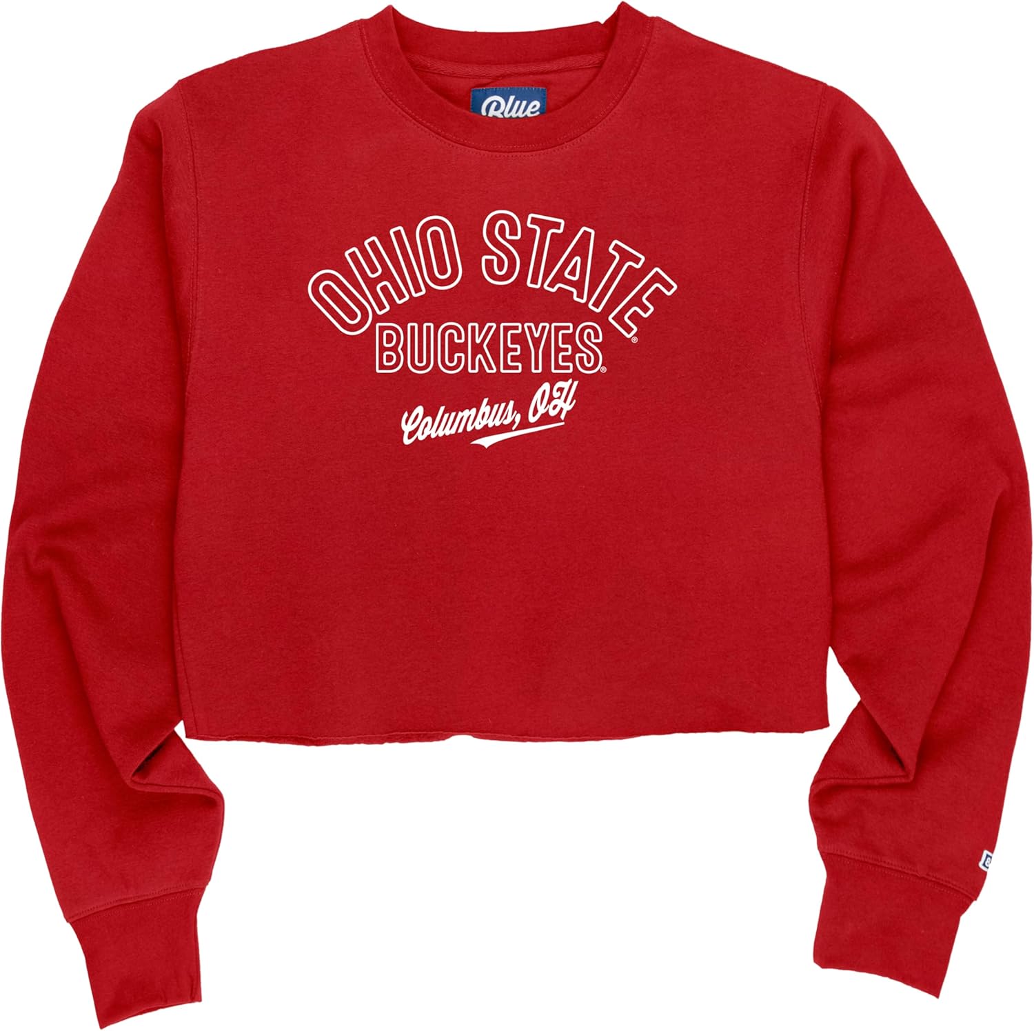 Blue 84 NCAA womens Ncaa Officially Licensed Crop Crewneck Sweatshirt Campus Team Color - Image 3