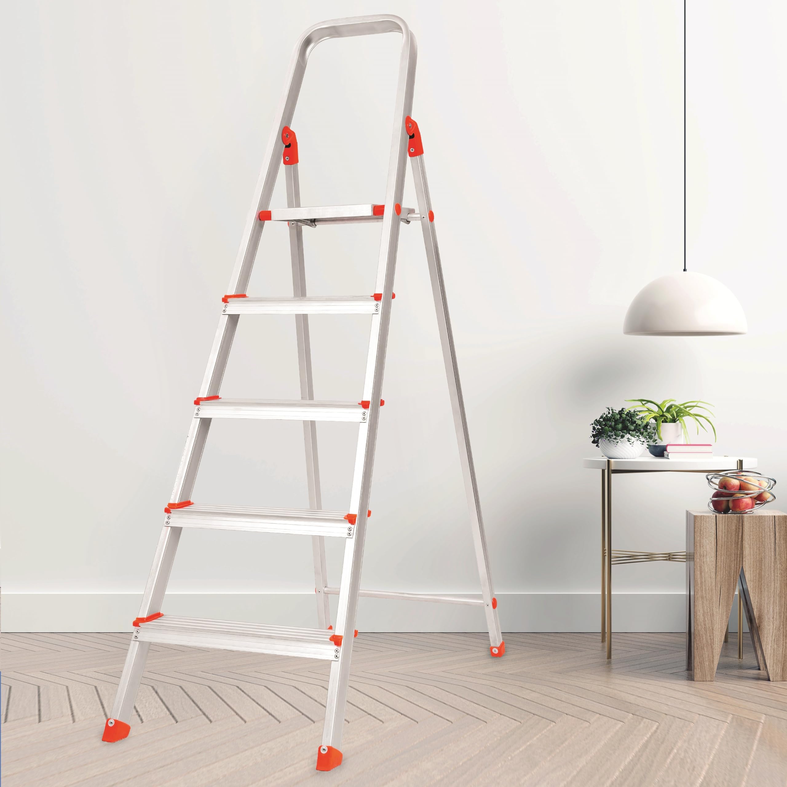 Skywave Luxury Advance Foldable Aluminium Ladder for Home | 5 Year Manufacturer Warranty | Slip Prevention Steps (5 Steps, Orange) (B0CWPFRM7D) Amazon Price History, Amazon Price Tracker